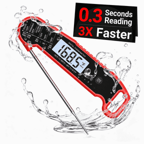 KOYMISKU Digital Meat Thermometer, 0.3 Sec Instant Read Waterproof Food Thermometer with 180°Auto-Rotating Backlit Display for BBQ, Candy, Liquids