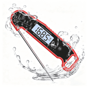 KOYMISKU Digital Meat Thermometer, 0.3 Sec Instant Read Waterproof Food Thermometer with 180 Auto-Rotating Backlit Display for BBQ, Candy, Liquids