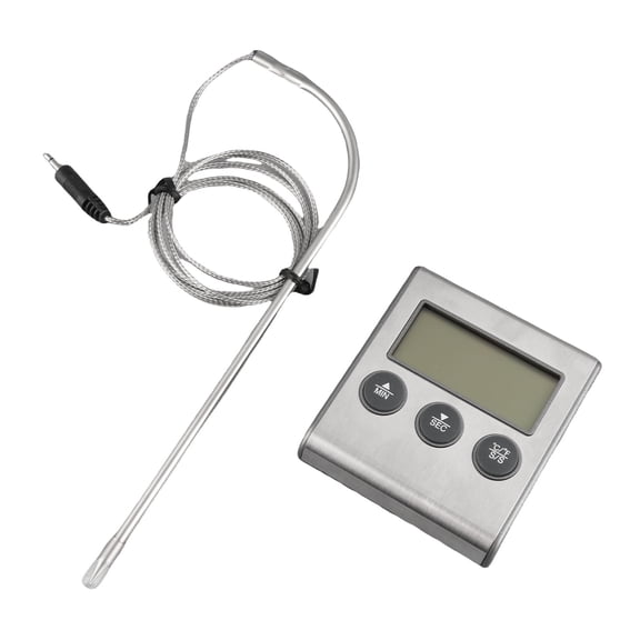 Digital Meat Thermometer for Cooking and BBQ Grilling / 3.3 x 0.7 x 3.3 inches Touchscreen Food Temp Timer with 7.6 inches Stainless Steel Probe
