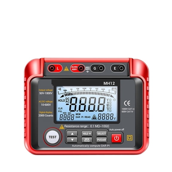 Digital Megohmmeter Meters Insulation Earth Resistance Meters Tester Cable High Voltage Voltmeter Meter ,Easy to Use