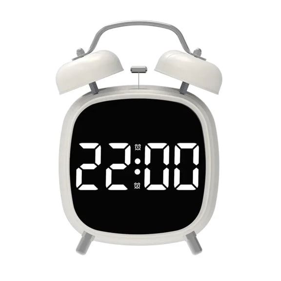 Digital Metal Bell Loud Alarm Clock Creative High Volum Desk Table Alarm Clock for Heavy Sleeper Bedroom Bedside Home Decoration