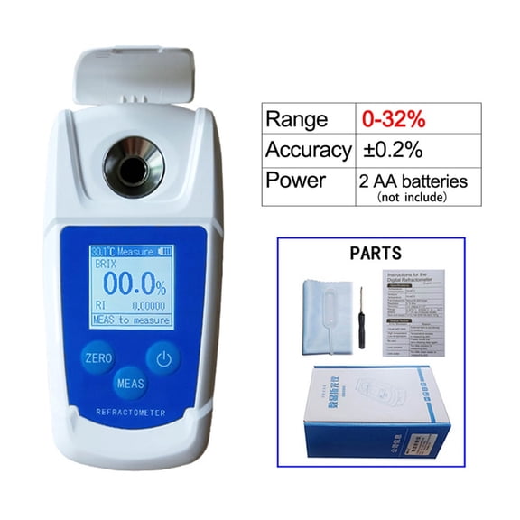 Digital Meter,Handheld Sugar Refractometer,Fruit Juice Drinks Beer Wine Honey Tester Sugar Tester ,Clear Data