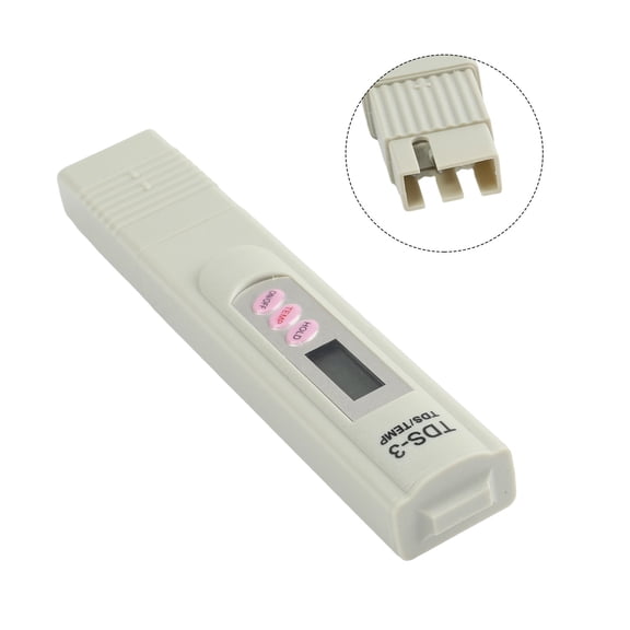 Digital Meter Water Quality Tester with LCD Display for Aquarium, Drinking Water, Swimming Pools and Hydroponics, 0-9999ppm Range, Gray