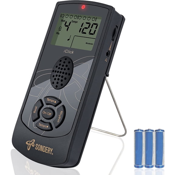 Digital Metronome for Guitar Piano Drum and All Instruments, Woman Vocal Counting Option, Direct Controls via Buttons, Easily Reading Big Screen, Power by Batteries or USB