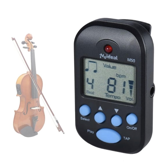 Digital Metronome with LCD Screen, Professional Clip-On Tempo Metronome, Lightweight Mini Beat Timer for Guitar, Bass, Violin and Other Musical Instruments