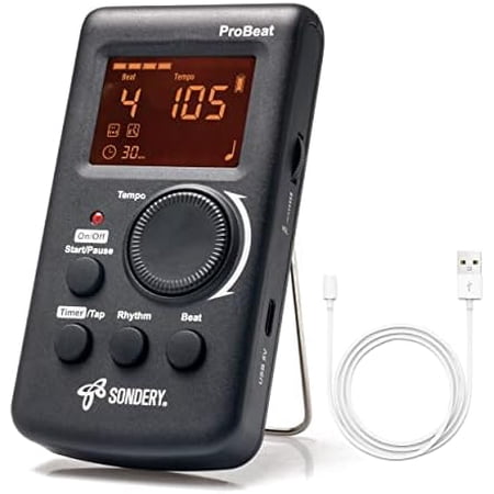 Digital Metronome Rechargeable English Vocal Counting with Timer Function for Piano Guitar Drum and All Instruments$$Music