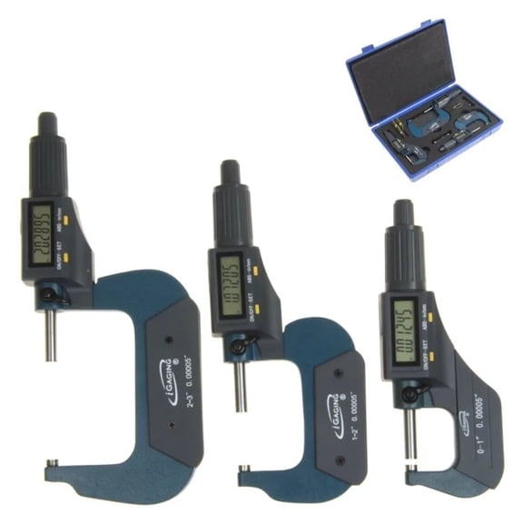 Digital Micrometer W Data Output 0-3"/0.00005"/0.001mm ,Easy to Use