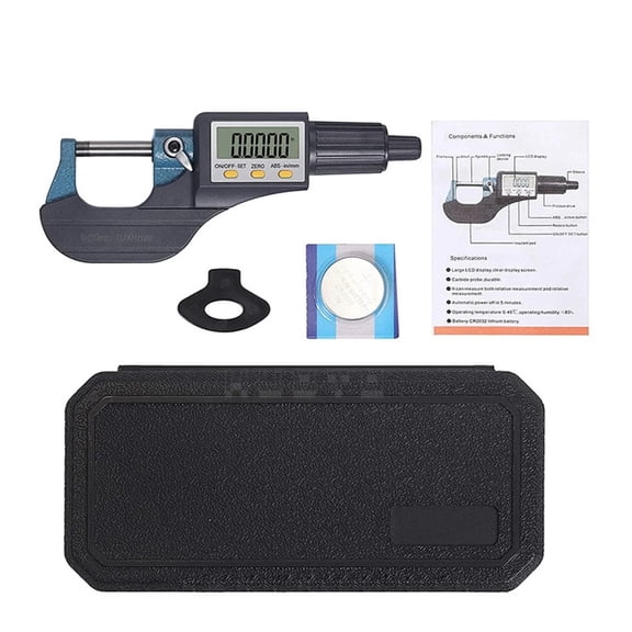 Digital Micrometer holder 0-25mm LCD Screen Electronic Outside Micrometer with Scale Line 0.01mm High Precise Caliper Gauge Tool ,Precision Measuring