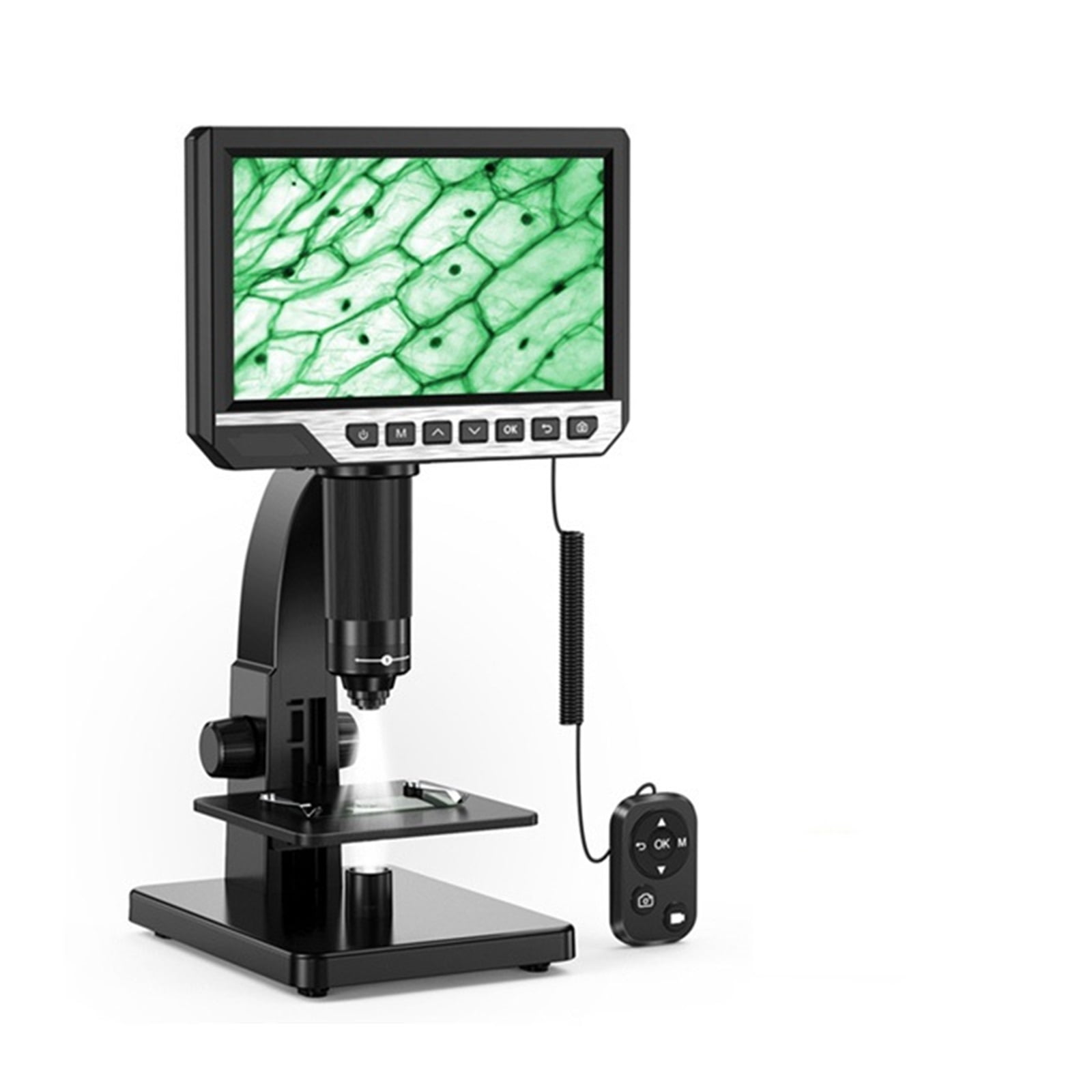 Digital Microscope 2000X 7" IPS 12MP 1080P Lab Biological Microscope Camera Dual Lens With Remote Control ,Versatile Design