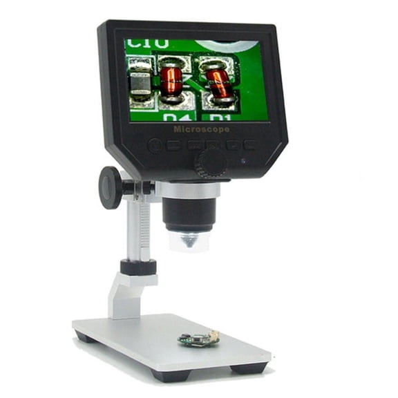Digital Microscope -Metal Stand 4.3 Inches HD LCD Video Soldering/ Phone Repair Microscope 600 Magnification -EU Plug