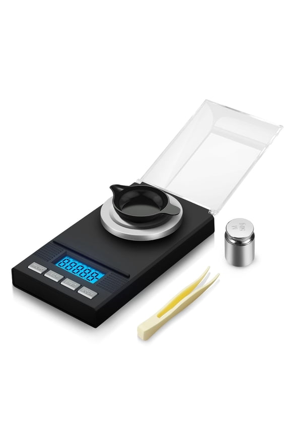 Digital Milligram Scale 50g/0.001g rechargeability, High Precision Portable Jewelry Scale, Powder Scale,Gold, Gem, Reloading, 50gCalibration Weight