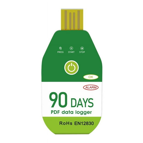 Digital Miniature High Accuracy Data Logger Temperature Sensor for Cold Chain Transport with Alarm USB Socket,90 Days