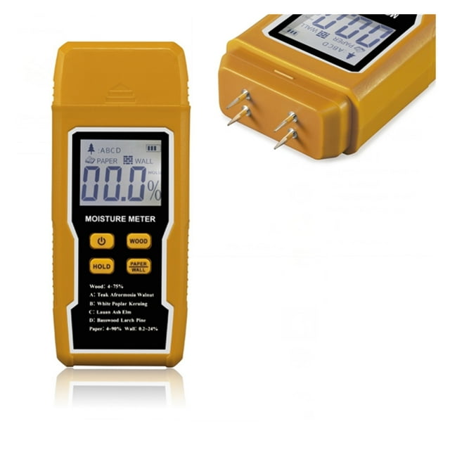 Digital Moisture Meter LCD Wood Bamboo Floor Paper Wall Building Humidity Tester 4%-90% Timber Damp Detector Indicator ,Accurate Test Read