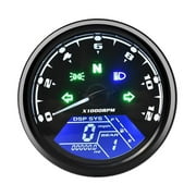 Digital Motorcycle Gauge Panel Speedometer 199MPH KM/H ODO Tachometer 12000RPM With Gear Indicator Alarm Light Display 12V ,Easy to Install