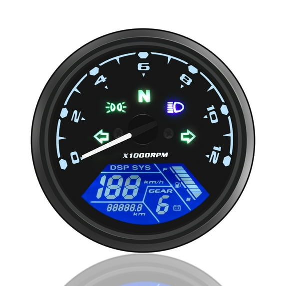 Digital Motorcycle Speedometer KM/H MPH Speedometer Tachometer Gauge Universal Multifunction Motorcycle Gauge