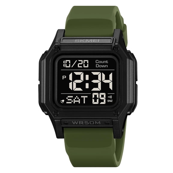 Digital Multifunctional Waterproof Student Watch for & Alarm, Stopwatch, Luminous Backlight, Durable ABS Case & Silicone Strap - Perfect for Daily Use A
