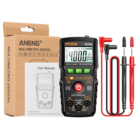 UEETEK Versatile Digital Multimeter with Backlit Screen and Auto Shut-Off for Household Automotive