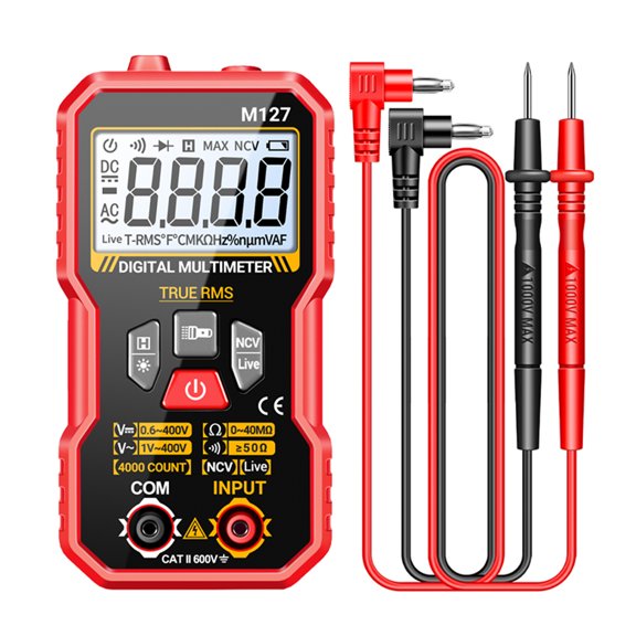 Digital Multimeter 4000 Counts AC DC Voltage Tester with NCV Detection Data Hold Auto Shut-off Continuity Live Wire Test 5.51 inches / 14 cm