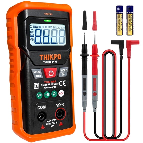 Digital Multimeter 4000 Counts with NCV, Automotive Multimeter Tester for AC/DC Voltage, Resistance, Continuity with Backlight and LCD, Auto-Ranging Voltmeter with Manual Mode