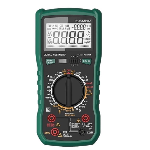 Digital Multimeter 6000 Count AC/DC 2000V/20A True RMS Temperature Tester For Electrician Photovoltaic Mining ,Battery Test