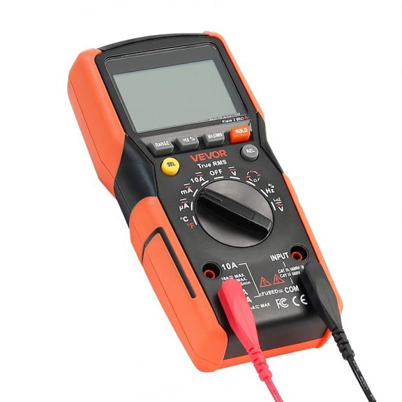 Digital Multimeter 6000-Count Trms Dc/Ac Voltmeter Auto-Ranging Current Voltage Resistance Tester