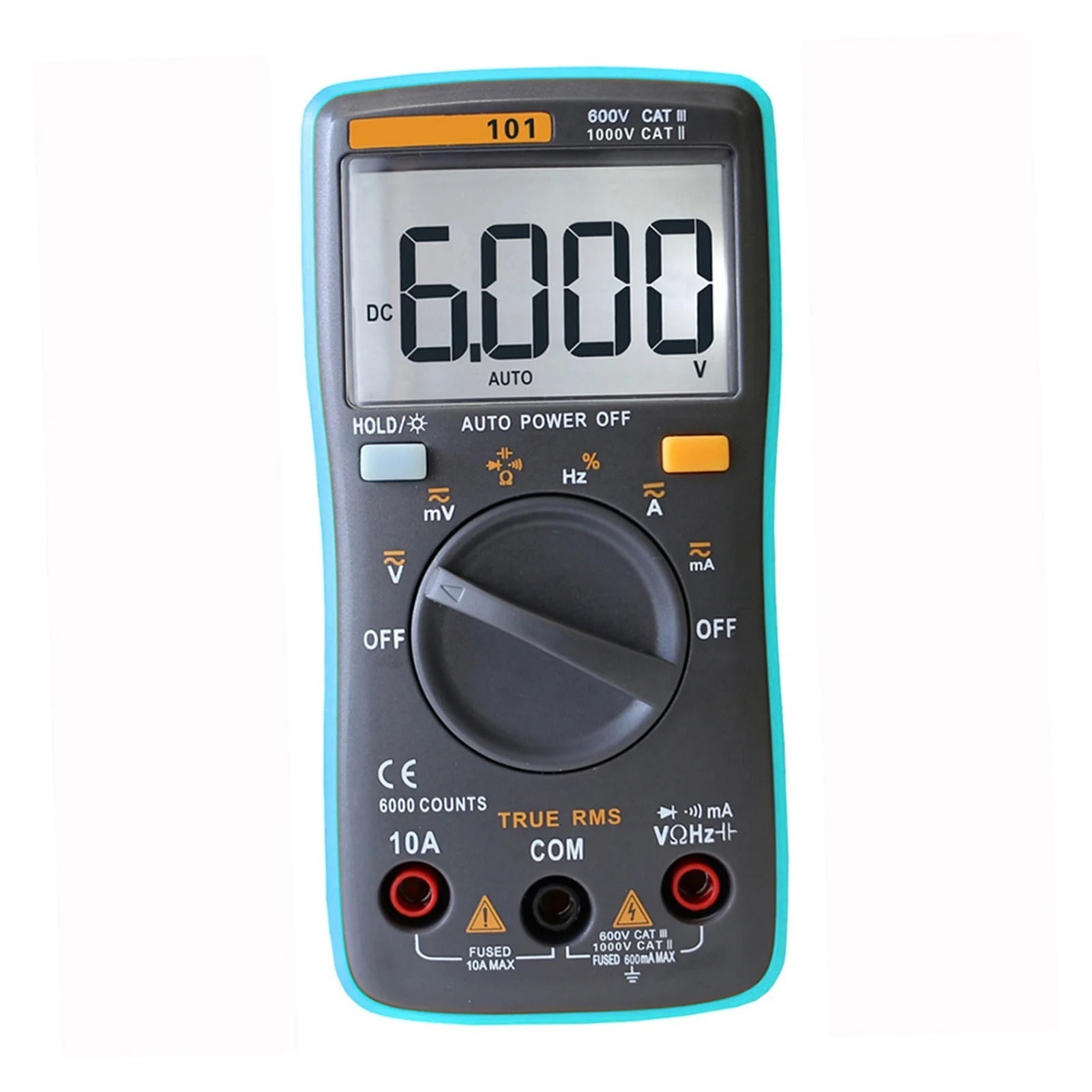 Digital Multimeter 6000 Counts DC/AC Ammeter Voltmeter Ohm Resistance Diode CapacitanceTemperature Meter ,Battery Test