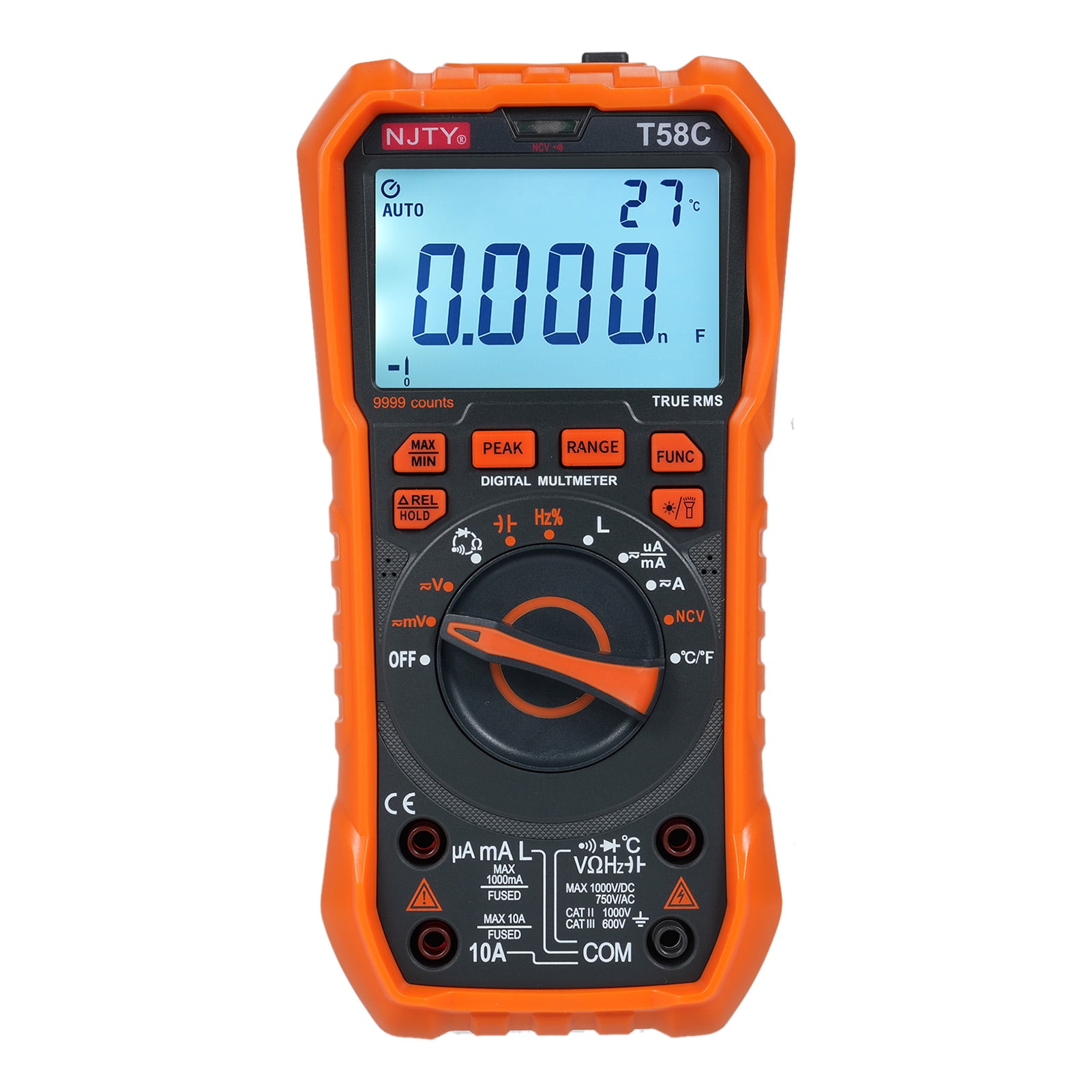 Digital Multimeter 9999 Counts Multimetro AC/DC Voltage Meter ...