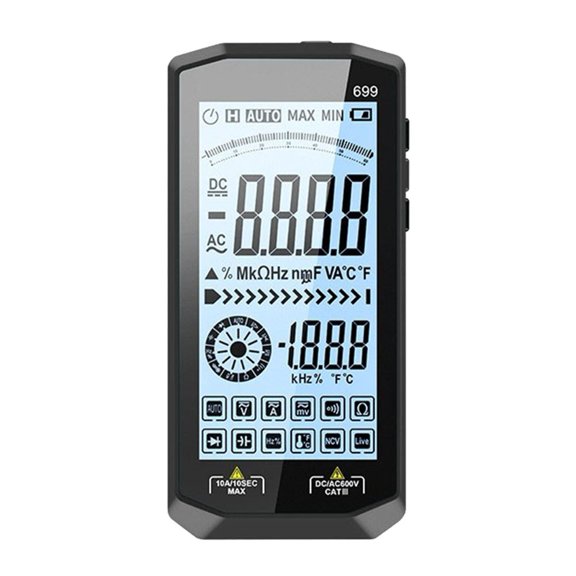 Digital Multimeter Auto Ranging With Large LCD Backlight, AC DC Voltage Current Resistance Capacitance Frequency Temperature NCV Test Meter For Electrician Industrial Use(Black)