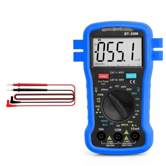 Digital Multimeter For BTMETER BT-39M, 4000 Counts True RMS AC/DC Voltage Tester With Manual Range, Auto Power Off, Continuity Buzzer, Handheld Pocket Size For Electrical Testing