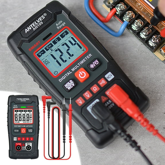 Digital Multimeter Intelligent Auto Range | AC/DC Voltage Resistance Continuity Tester | Portable Small Power Meter | Data Hold | Backlight | NCV | 116x60x28mm | AAA Battery