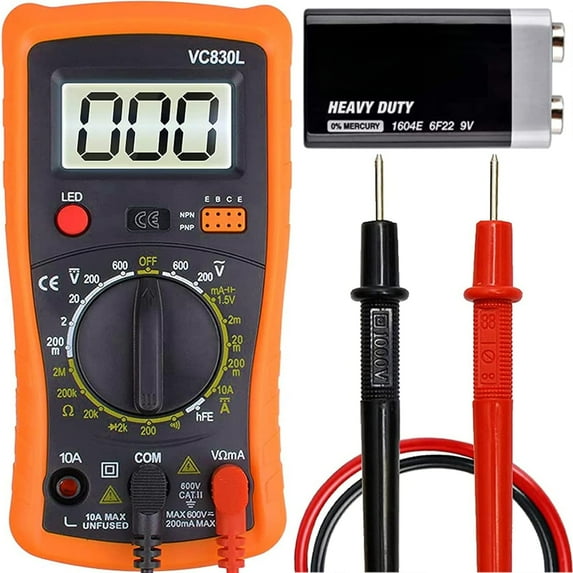Digital Multimeter, Multimeter with AC DC Voltmeter & Ohm Volt Amp Tester, Pocket Meter with Backlight Tests Wire, Voltage Tester Measure Voltage Current Resistance Diode