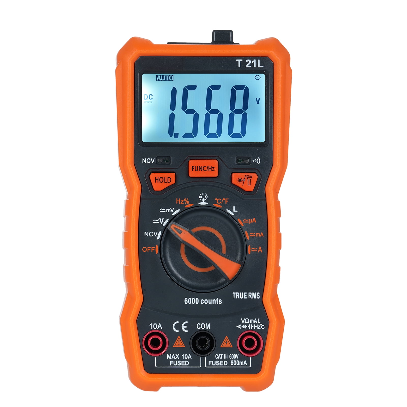 Digital Multimeter Multimeter Multifunctional Digital Multimeter 6000 Counts Burn-Proof Handheld Voltmeter Tester for Inductance Capacitance and Frequency