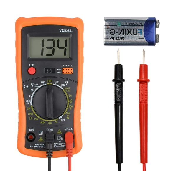 Digital Multimeter, Pocket Clamp Multimeters, Multi Tester Voltmeter Ammeter Ohmmeter AC/DC Ohm Volt Amp and Diode Voltage Electrical Tester Meter with Backlight LCD, Home Professional Use Automotive