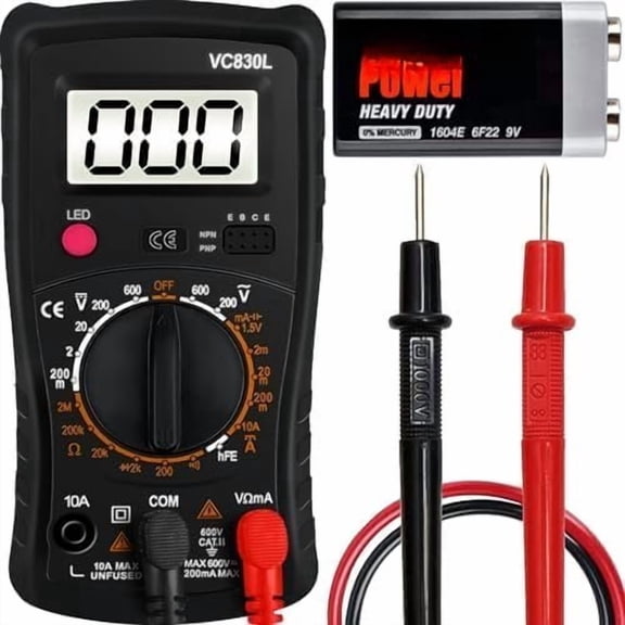 Digital Multimeter Pocket, Multifunction  Tester with Backlight Test Wire,  Tester with LCD Display, Multimeter with AC DC Voltmeter Ohm  Amp Tester Measure Current Resistance Diode