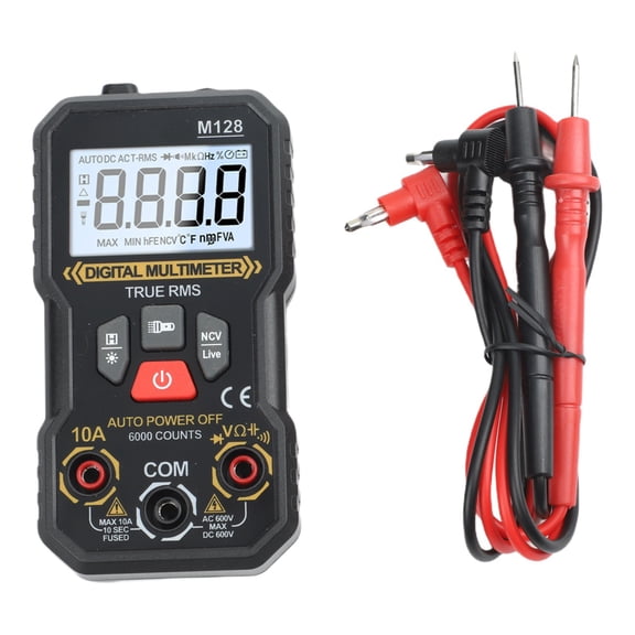 Digital Multimeter Tester 6000 Counts with NCV Live Wire Detection, Backlit LCD Display and Flashlight, Auto Ranging AC DC Voltmeter for Electrical Safety Diagnosis, Red(Black)