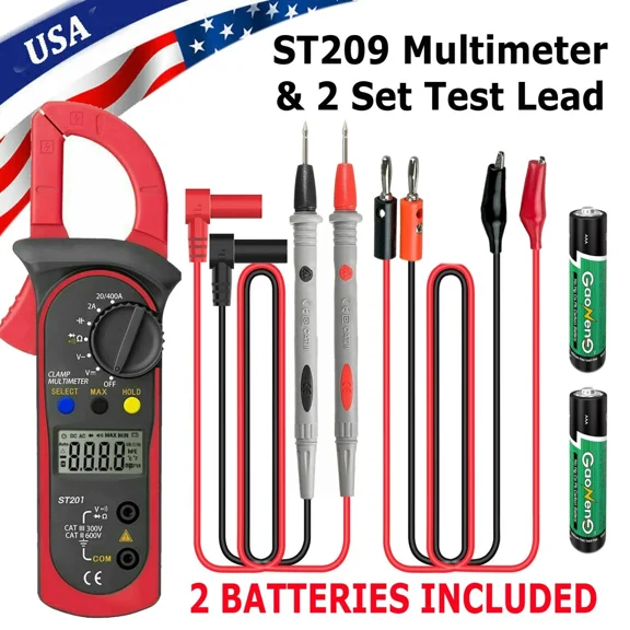 Digital Multimeter Tester Ac Dc Volt Amp Clamp Meter Auto Range Lcd Handheld