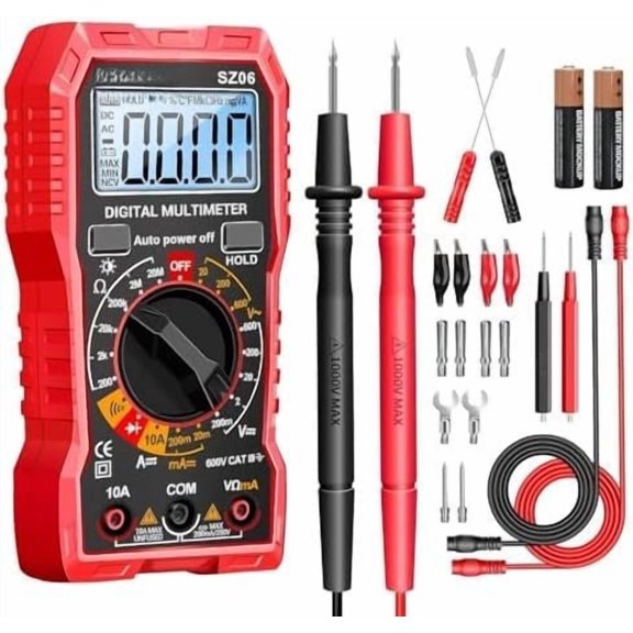 Digital Multimeter Tester Measures ,DC Current Ohm Amp Meter,Professional Multimetro Auto Voltmeter with Resistance, Diodes,Buzzer Handhold Electrial Tools