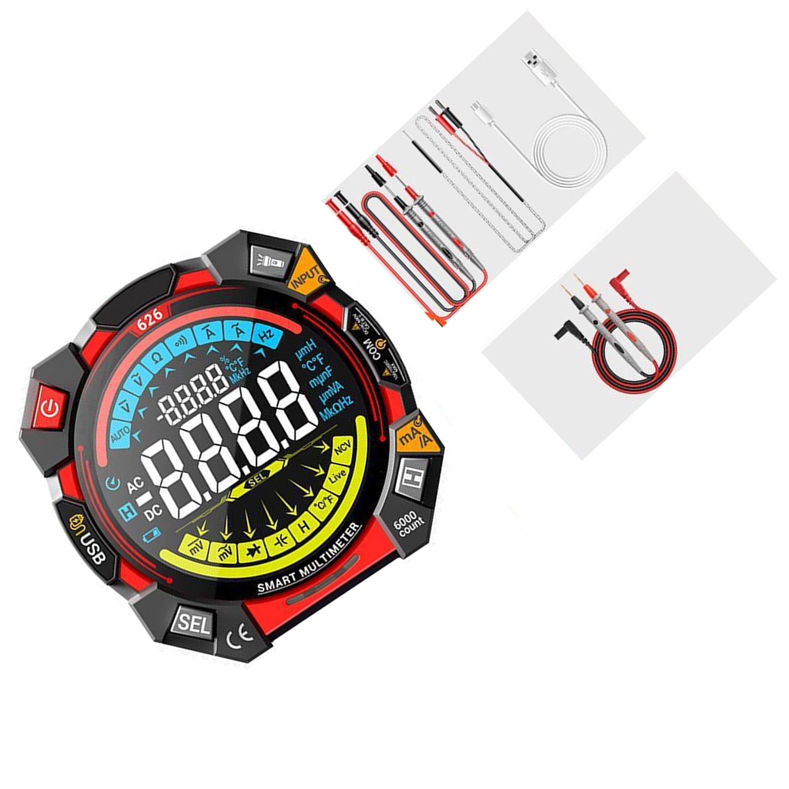 Digital Multimeter and Analyzers Voltmeter Ohmmeter Auto Ranging Tester Voltages Current Resistance