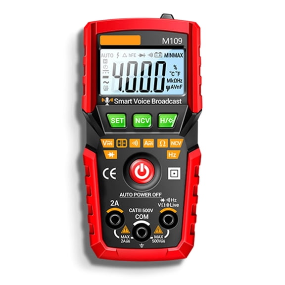 Digital Multimeter with Voice Broadcast Auto Off Feature Potential Resistance Current Measurement ABS Permanent Substanc