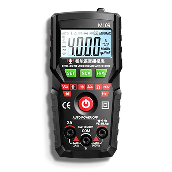 Digital Multimeter with Voice Broadcast Auto Off Feature Potential Resistance Current Measurement ABS Permanent Substanc