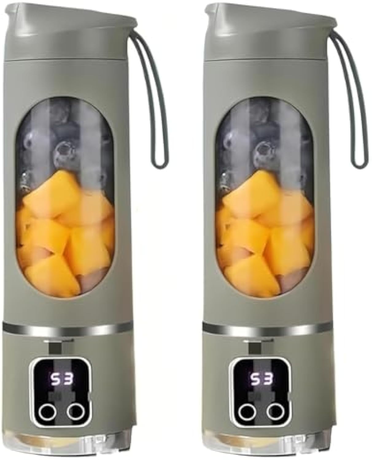Digital Multimode Juicer Blender - Smart LED Display, 450ML Portable Electric Juice Cup, Leak Proof Design for Smoothies, Juicing, Ice Crushing, Travel, Gym