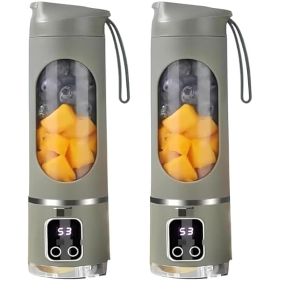 Digital Multimode Juicer Blender - Smart LED Display, 450ML Portable Electric Juice Cup, Leak Proof Design for Smoothies, Juicing, Ice Crushing, Travel, Gym