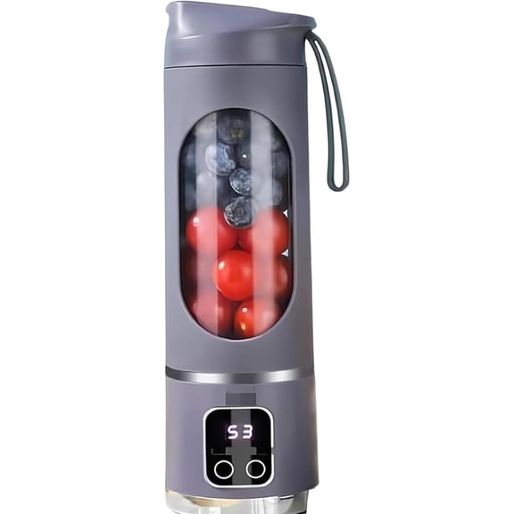 Digital Multimode Juicer Blender - Smart LED Display, 450ML Portable Electric Juice Cup, Leak Proof Design for Smoothies, Juicing, Ice Crushing, Travel, Gym
