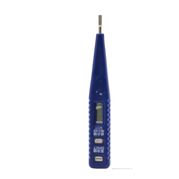 Digital Non Contact Voltage Tester Pen 12-250V AC DC Live Wire LCD Screen LED Torch Sound Alarm Rust Resistant Tool For Electrical Testing And (A)