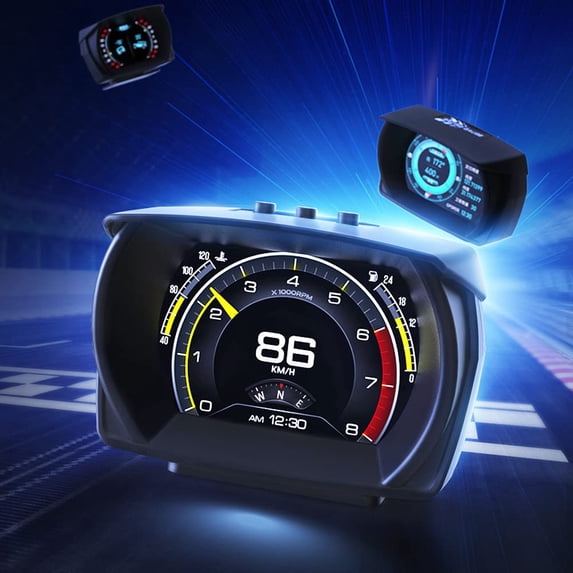 Digital OBD2 Speedometer, Universal Upgrade Car HUD Head Up Display with Speed MPH, Tachometer, Troubleshooting, Improvement Warning Function HD Disp