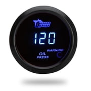 Digital Oil Pressure Meter Gauge with Sensor for Auto Car 52mm 2in LCD 0120PSI Warning Light Black