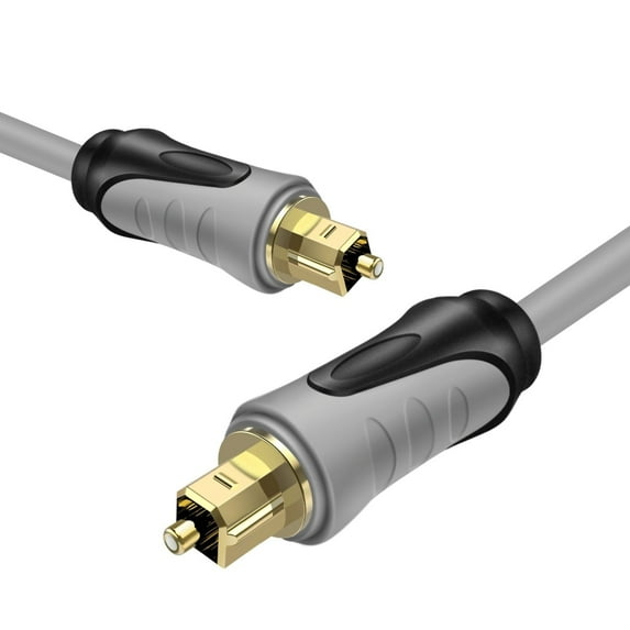 Digital Optical Audio Cable 6 Feet - Premium Built Digital Audio Optical Cable with Gold Plated Connector & Fiber Optic Cable, Hi-Fi TOSLINK Optical Cable for Soundbar & Other Audio Devices