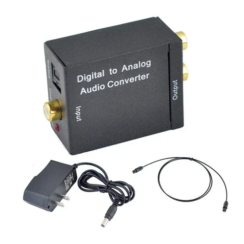 Digital Optical Coax Coaxial Toslink To Analog Rca R/L Audio Converter Adapter