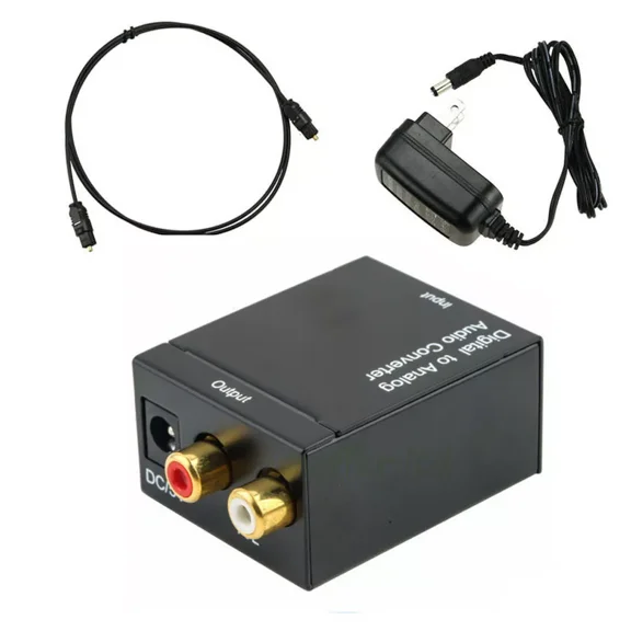 Digital Optical Coaxial Toslink S/PDIF to Analog R/L Audio Converter Box for TV