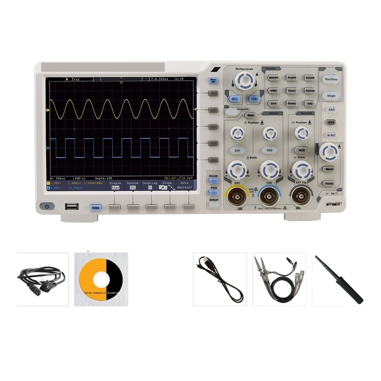 Digital Oscilloscope 1GS/s 100MHz Record Length 12 Bits Multimeter Oscilloscope Generator ,Professional Designed